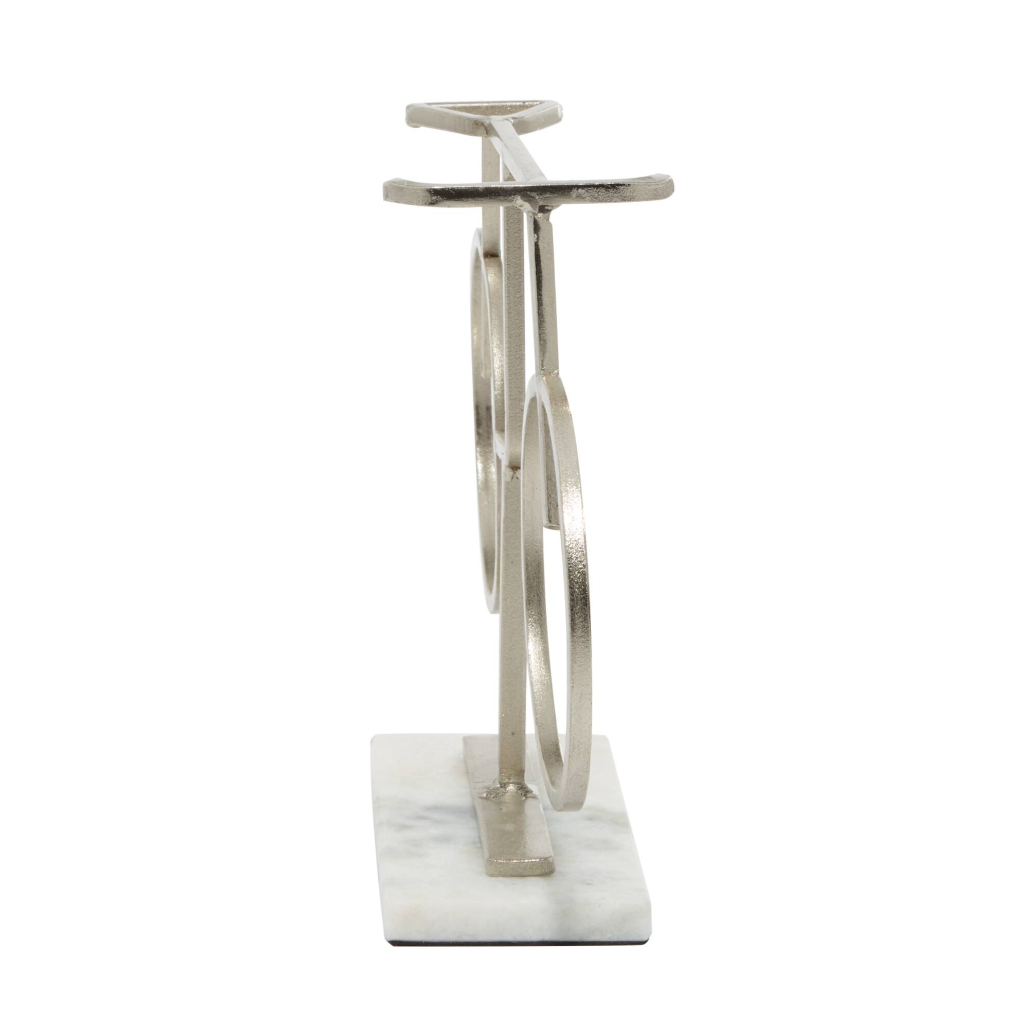 13" Silver Metal Contemporary Bicycle Sculpture